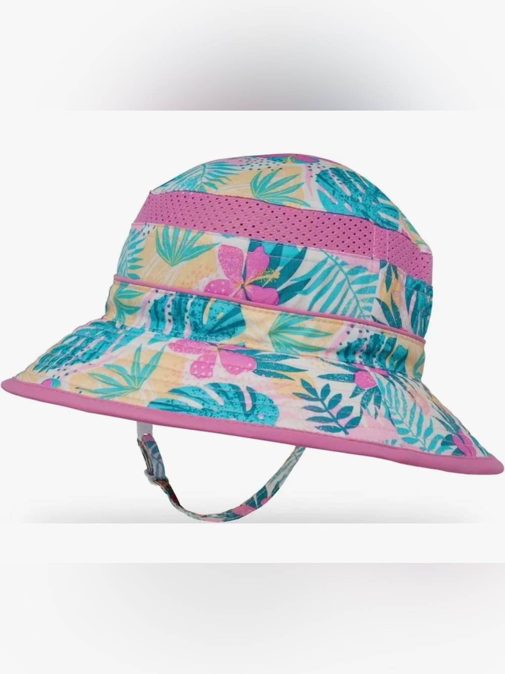 Sunday Afternoons Kids' Bucket Hat Pink Tropical floral patter